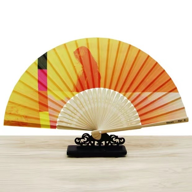Personalized Print Engrave Wedding Favor Silk Hand Fan Customized