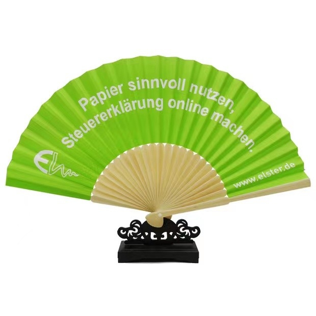 Personalized Print Engrave Wedding Favor Silk Hand Fan Customized