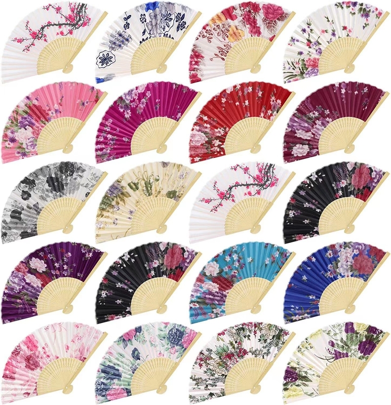 Flat Bamboo Folding Custom Hand Fan Bamboo Crafts 21cm