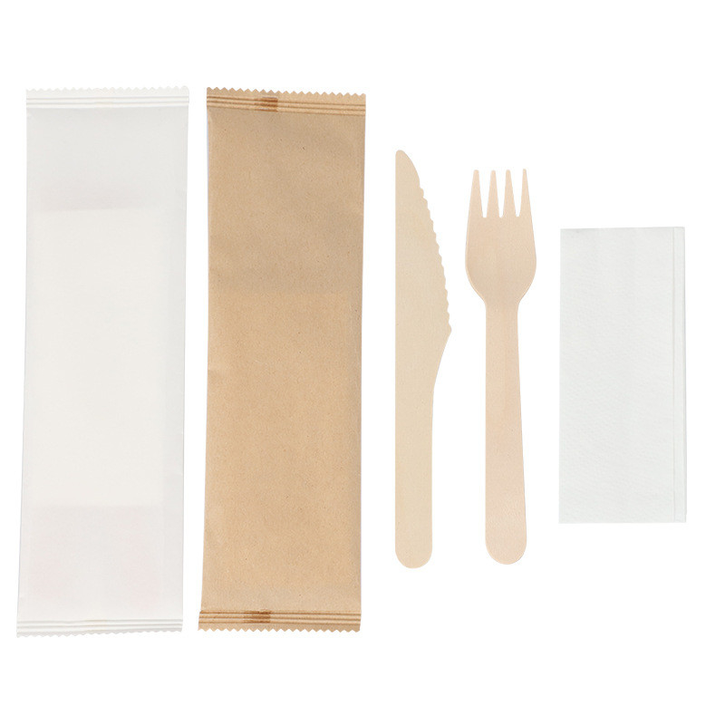 Biodegradable Tableware Cutlery Set , Barbecue Wooden Forks And Spoons Disposable