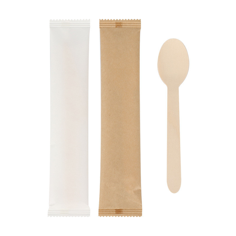 Biodegradable Tableware Cutlery Set , Barbecue Wooden Forks And Spoons Disposable