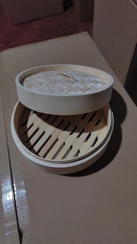 Customized Logo Acceptable Bamboo Steamer Basket Food Grade Food Dumplings Steamers