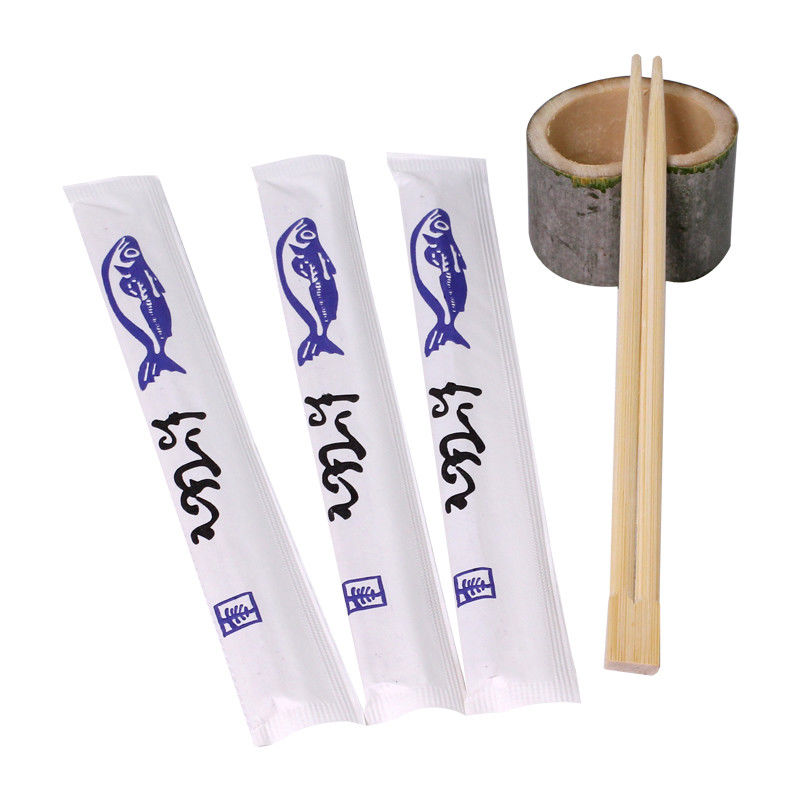 Portable Hotel Disposable Bamboo Chopsticks Mildew Proof Paper Wrapped