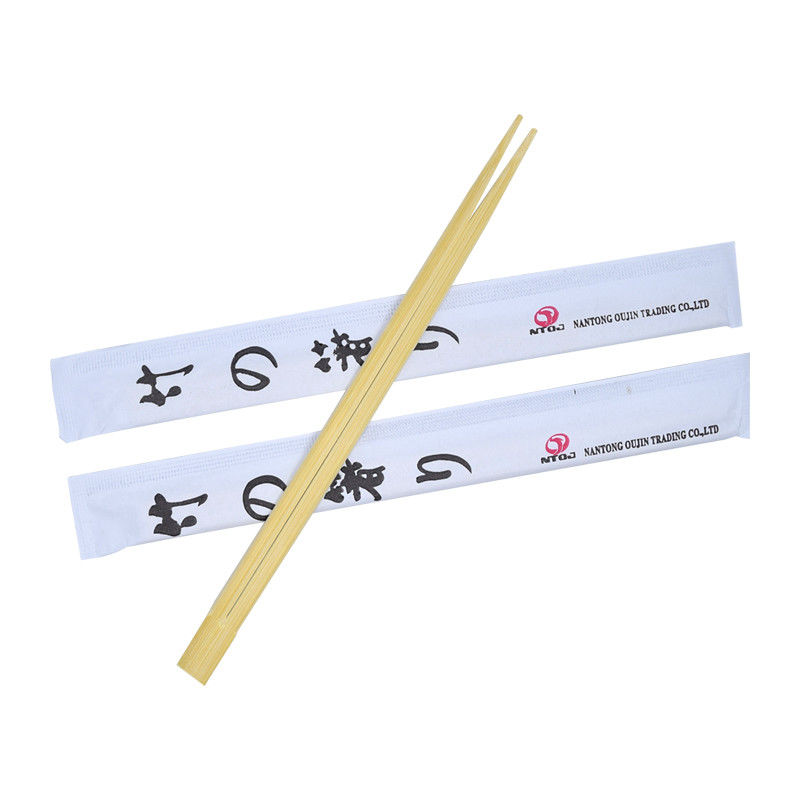 Custom Chinese Disposable Bamboo Chopsticks Twins Restaurant Printed Sleeve