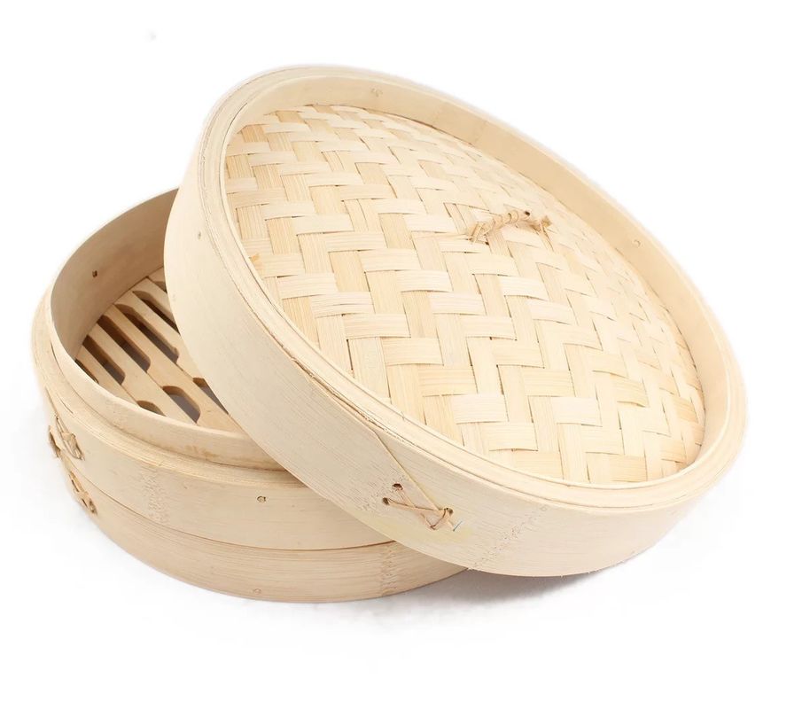 Customized Logo Acceptable Bamboo Steamer Basket Food Grade Food Dumplings Steamers
