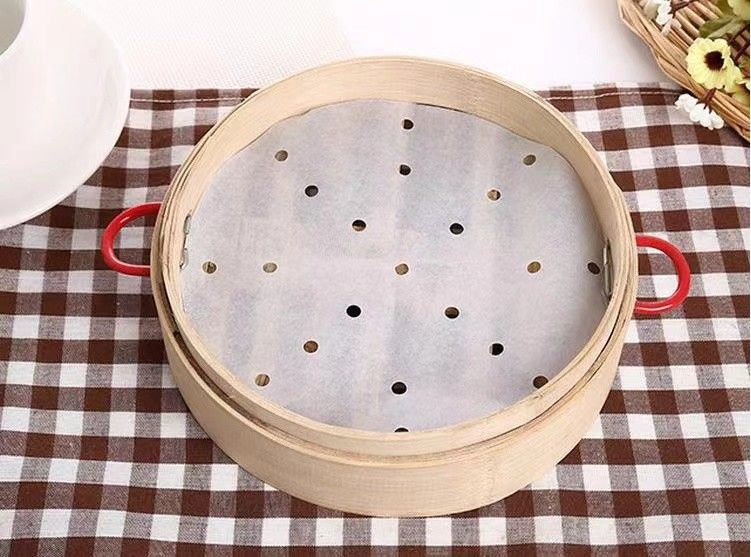 6 Inch Basket Dim Sum Bamboo Steamers With Lid 2 Tiers