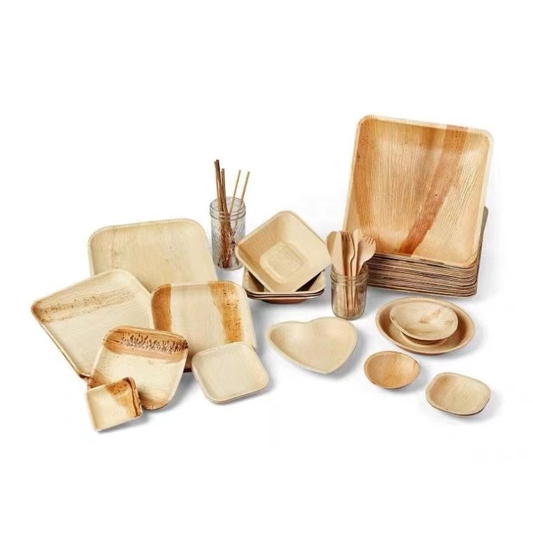 8" 10" Biodegradable Palm Leaf Plates Disposable